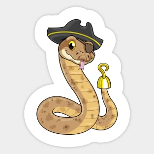 Snake as Pirate Hook hand & Eye patch Sticker